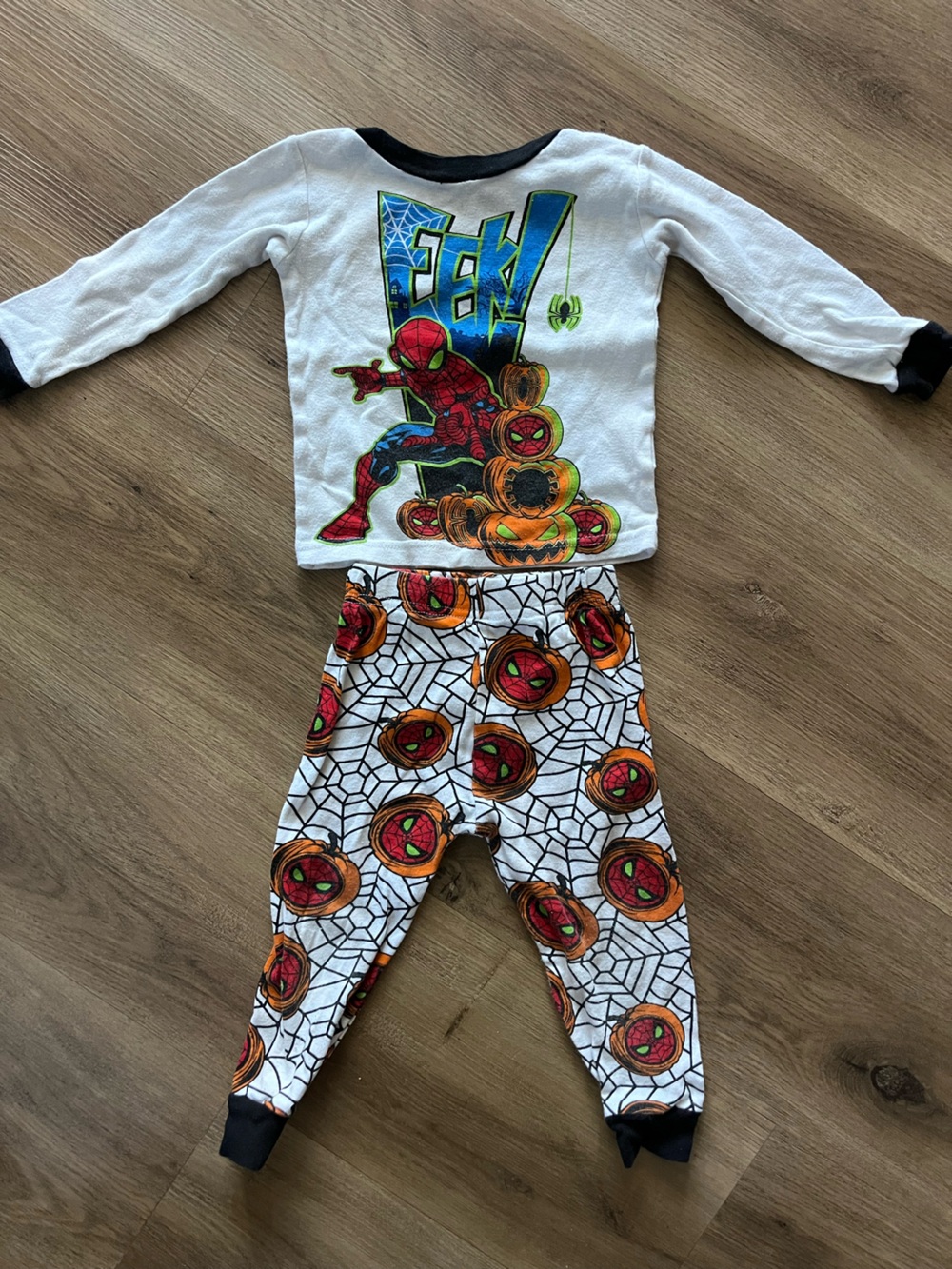 Marvel White Black Spider-Man Halloween Pajama Set 2T